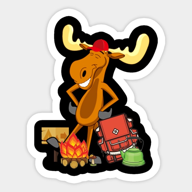 Sports Cool Moose Hiker and Cairn Sticker by HouldingAlastairss